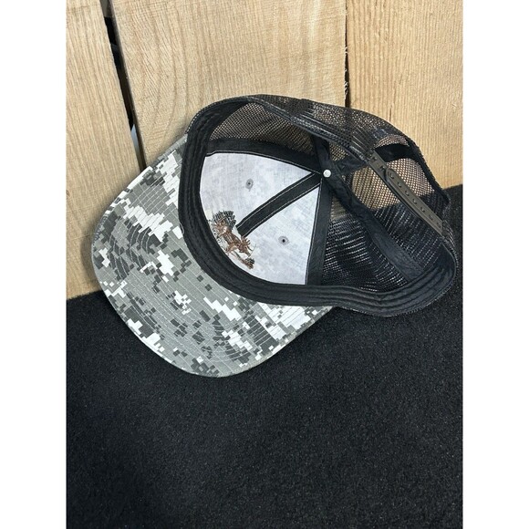 Moose Jaw Canada Digital Pixel Camo Snapback Hat/Cap Black Gray White - Picture 10 of 12